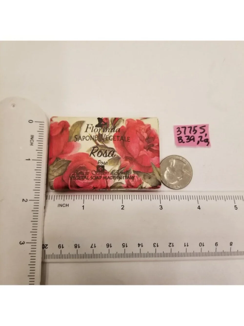 ✅Florinda La Dispensa Rose Natural Vegetable Bar Soap Italy 50g 1.76oz NWT New!!